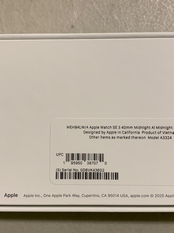 Photo 1 of Apple Watch SE 3 [GPS 40mm] Smartwatch with Midnight Aluminum Case with Midnight Sport Band - S/M. Fitness and Sleep Trackers, Heart Rate Monitor, Always-On Display, Water Resistant