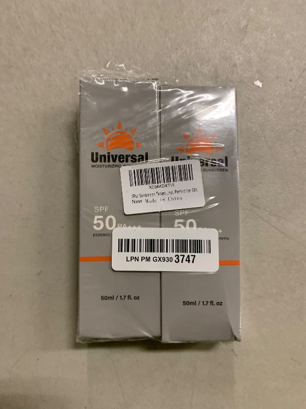 Photo 1 of 2Pcs Tinted Sunscreen for Face SPF 50, Universal Tinted Moisturizer SPF50 PA+++, Protector Solar Con Color, Hydrating Sun Essence Face Sunscreen, Non-Sticky, Long Lasting Protection, sunscreen Against