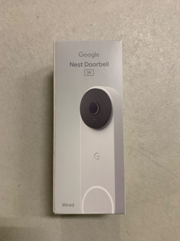 Photo 1 of Google Nest Doorbell (Wired, 3rd Gen) - 2K Video and Gemini, Live View, Night Vision, 2-Way Audio - Works with Google Home - 2025 Model - Snow