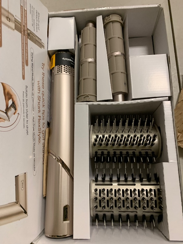 Photo 1 of Shark FlexStyle Air Styling & Drying System, Powerful Hair Dryer Brush & Multi-Styler with Auto-Wrap Curlers, Paddle Brush, Oval Brush, Concentrator Attachment, Stone, HD430