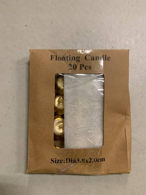 Photo 1 of 20 Pcs Floating Candles Centerpieces, 1.5 Inch Unscented Floating Candles Small Decoration for Valentine's Day, Thanksgiving, Wedding (Gold)