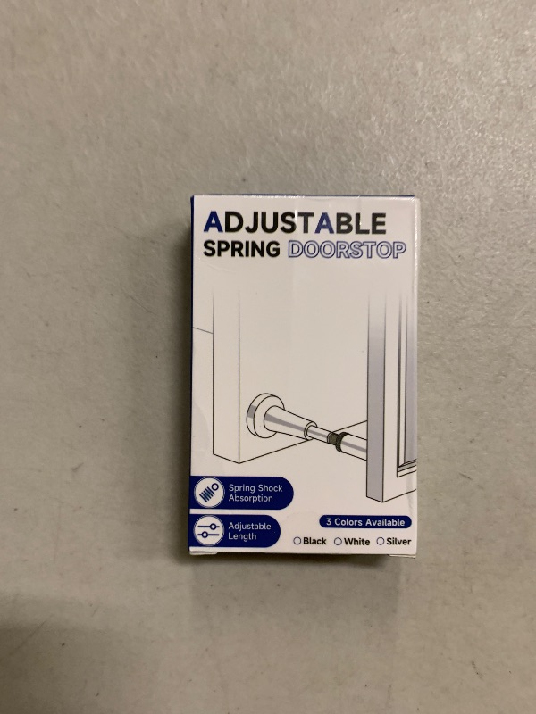 Photo 1 of 1pcs Adjustable Spring Door Stops, 4.17-5.35in Aluminum Long Door Stoppers with Silicone Tip, Matte Black Door Stop for Bottom of Door, Screw & Adhesive Installation, Black