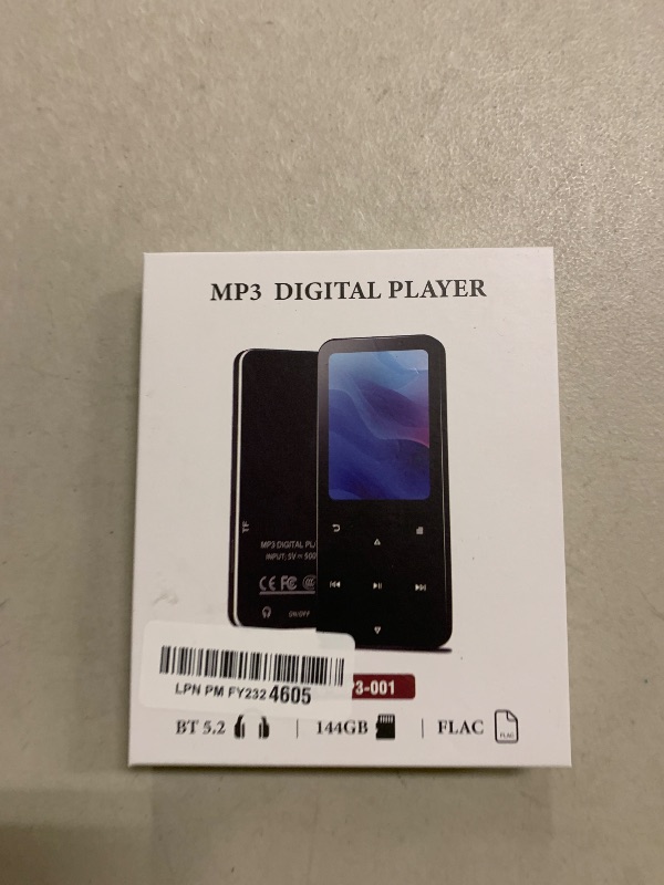 Photo 1 of 144GB MP3 Player, Bluetooth 5.2 Music Player, HiFi Sound Digital Music, Built-in HD Speaker, FM Radio, Voice Recorder, Earphones Included, MP3 Player for Friends, Kids, Students, Seniors (Black)