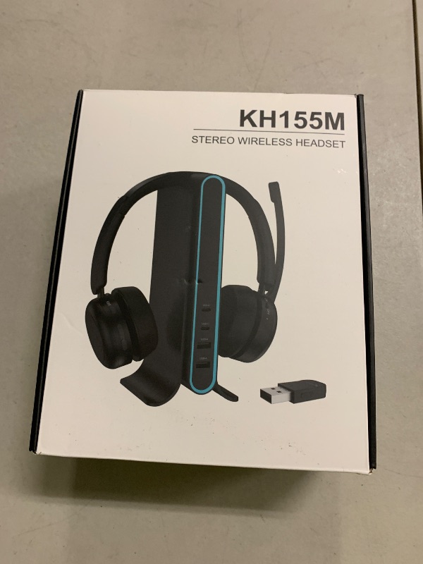 Photo 1 of Bluetooth Headset, Wireless Headset with Mic for Work, Qualcomm Chipeset Dongle, V5.4 Headsets with Microphone for Work, Wireless Noise Cancelling Headphones Busy/Mute Light for PC Computer Office WFH