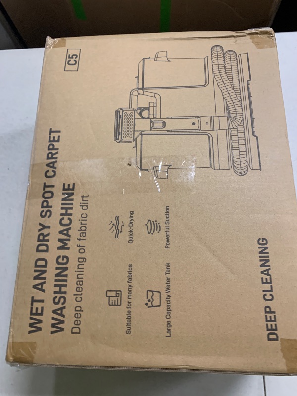 Photo 1 of Vaconly Portable Carpet & Upholstery Cleaner Machine, Handheld Spot Cleaner with Dual Brush, 18KPa Suction, Large Removable Tank for Couch, Car, Stairs, Rugs & Pet Stains, Blue