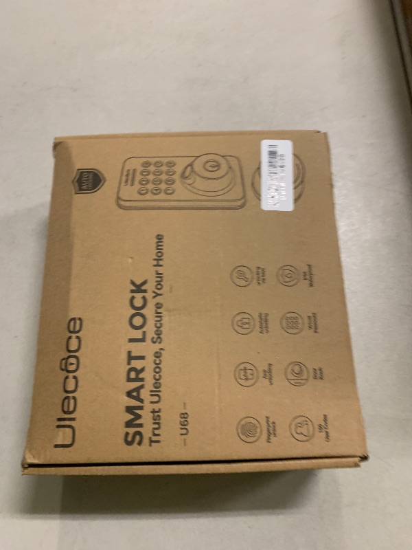 Photo 1 of Ulecoce Fingerprint Keypad Deadbolt with Handle Set, Keyless Entry Door Lock, Door Locks for Front Door Lock Set, App Control, Auto Locking, Easy to Install, Matte Black