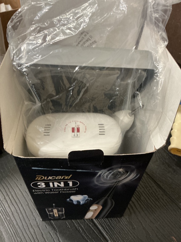 Photo 1 of Electric Toothbrush with Water Flosser, Upgraded 2.0 Electric Toothbrush for Adults, 5 Floss Speeds & 3 Modes with 3 Brush + 1 Nozzle, 500ML Tank, IPX7 Waterproof for Braces & Gum Care - White Gold