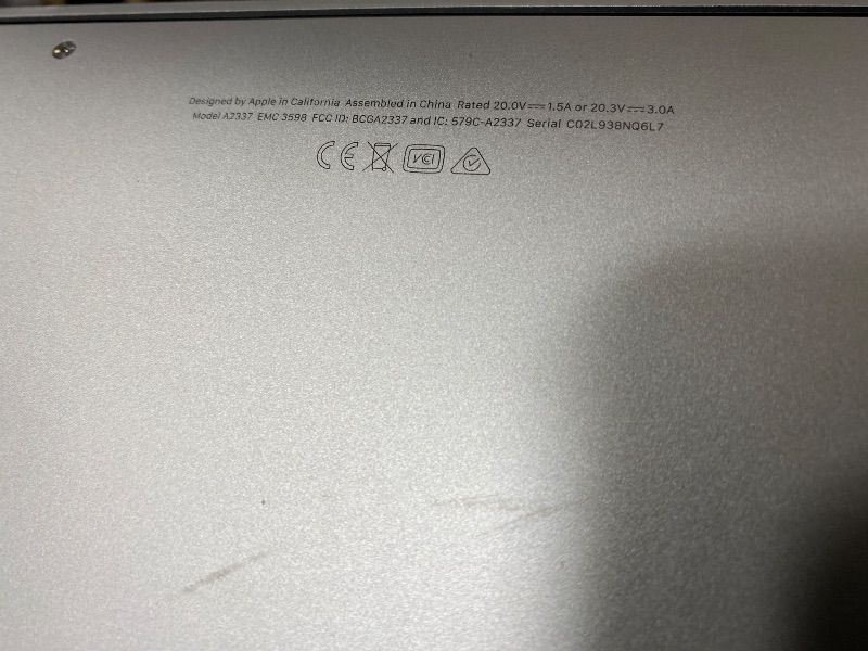 Photo 1 of 2020 Apple MacBook Air Laptop: Apple M1 Chip, 13” Retina Display, 8GB RAM, 256GB SSD Storage, Backlit Keyboard, FaceTime HD Camera, Touch ID. Works with iPhone/iPad; Silver