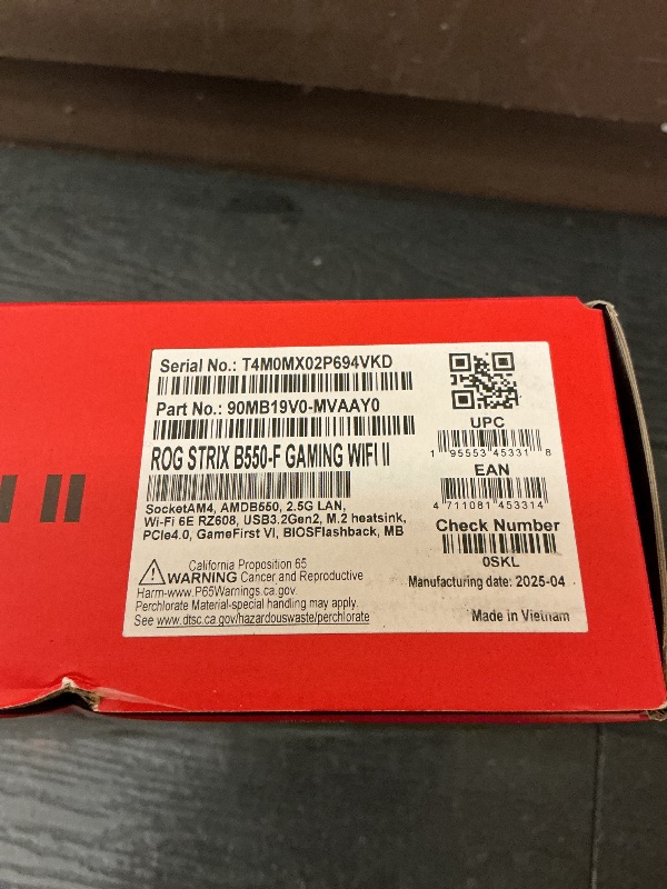 Photo 1 of ASUS ROG Strix B550-F Gaming WiFi II AMD Socket AM4 ATX DDR4 Motherboard