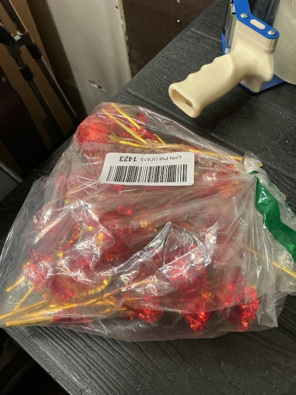 Photo 1 of 20PCS Artificial Colorful Flowers Galaxy Rose Crystal Flower Glass Rose Gifts for Wedding, Mother' s Day Memorable Days, Red