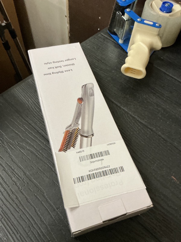 Photo 1 of 2 in 1 Fast Heating Electric Hair Iron for Hair Styling, Auto-Off Function, with 3 Adjustable Levels, Rotating Roller Curling Wand