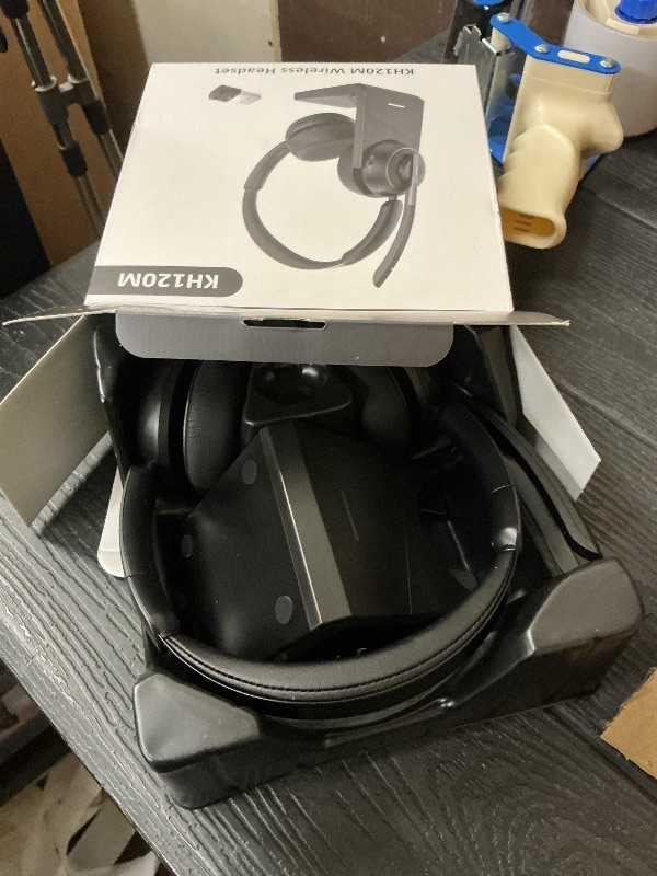 Photo 1 of (2025 Upgraded) Wireless Headset with Mic for Work, Bluetooth Headset with Noise Canceling Microphone with Dongle, Charging Base & Mic Mute, Wireless Headphones for Work from Home/PC/Computer