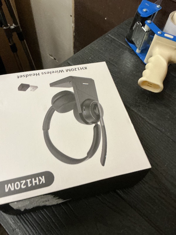 Photo 1 of (2025 Upgraded) Wireless Headset with Mic for Work, Bluetooth Headset with Noise Canceling Microphone with Dongle, Charging Base & Mic Mute, Wireless Headphones for Work from Home/PC/Computer