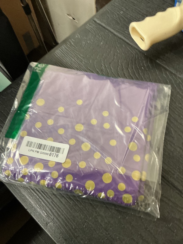 Photo 1 of 2 Pack Premium Purple and Gold Plastic Tablecloths – Thick, Durable, Reusable Table Covers (54 x 108 in) – Stylish Party Decor for Birthday, Rapunzel, Tangled, Kpop Demon Hunters Parties