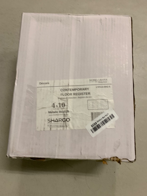 Photo 1 of Sierra Grates 4" x 10" Contemporary Design Floor Register in Metallic Bronze Finish, Case of 5 | Vent Covers for Home Floor- Measure Duct Opening for Correct Air Vent Cover Size