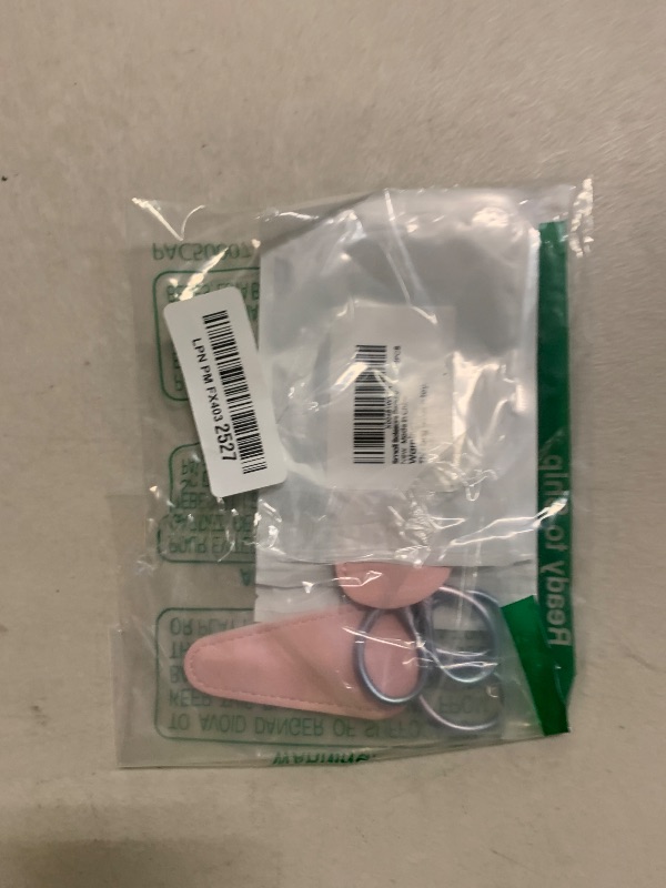 Photo 1 of 2 Pcs Eyebrow Scissors for Women, Professional Grooming Mini Scissors with Stainless Steel Straight Tip, 3.5 Inch Pink Small Scissors Beauty for Facial Hair, Eyebrows, Beard, Ear, Nose, Moustache