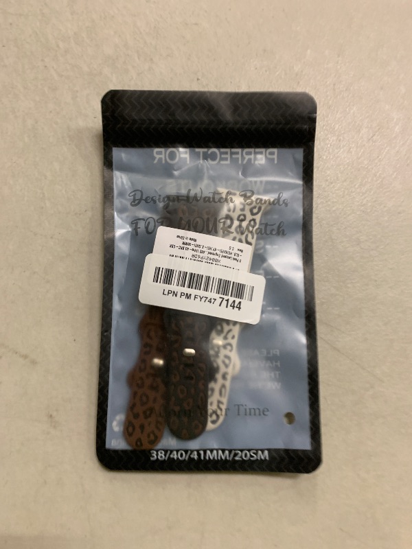 Photo 1 of 3 Pack Leopard Engraved Bands Compatible with Apple Watch Band 41mm 40mm 38mm Women, Soft Silicone Cheetah Embossed Sport Strap for iWatch Series 10 9 8 7 6 5 4 3 2 1 Ultra.BK-CFBK-SLBK