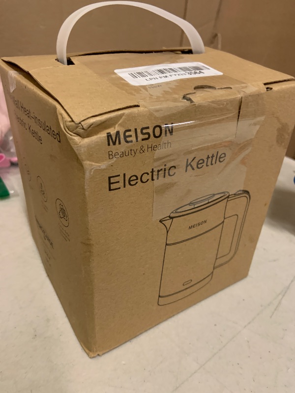 Photo 1 of 0.6L Small Electric Kettles Stainless Steel, Travel Mini Hot Water Boiler Heater, Double Wall Cool Touch Portable Teapot, Auto Shut-Off & Boil-Dry Protection, 120V/800W, 2 Year Warranty (Black)