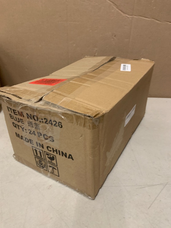 Photo 1 of HKSZEH 24 PCS Plastic Champagne Coupe Cup Ocean Blue Ribbed Coupe Glasses 10oz Detachable Gold Rim Espresso Martini Glass Vintage Margarita Glassware Cocktail Glass Set for Baby Shower Hanukkah