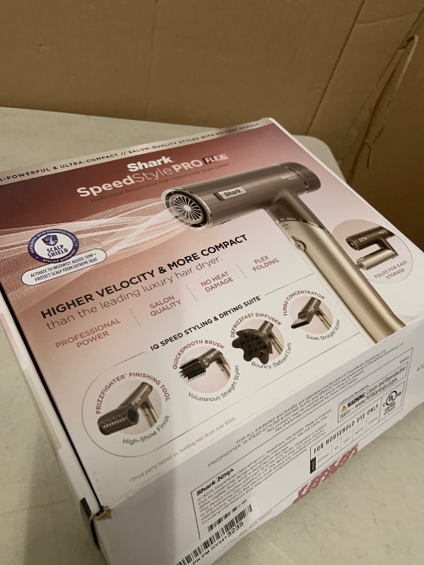 Photo 1 of Shark SpeedStyle Pro Flex Professional Performance High-Velocity Hair Dryer System with Scalp Shield & IQ Speed Styling and Drying Suite, Lightweight, Ionic, No Heat Damage, Mocha Silver, HD542