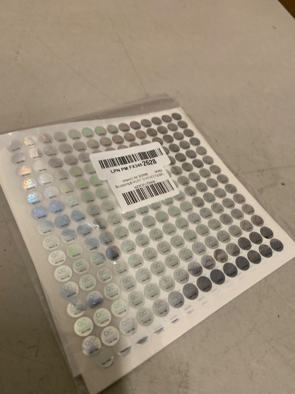 Photo 1 of 1100pcs 0.39 inch QC Passed Tamper Proof Stickers Silver High Security Tamper Evident Warranty Void Hologram Labels w/Unique Sequential Serial Numbering