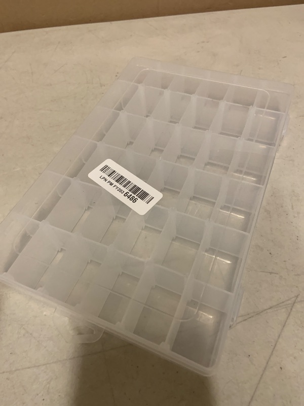 Photo 1 of 1 Pack 36 Grids Clear Plastic Organizer Box with Adjustable Dividers, Small Craft Organizers and Storage, Compartment Container for Bead, Nail, Jewelry, Art, DIY Crafts, Fishing Tackle, Small Items