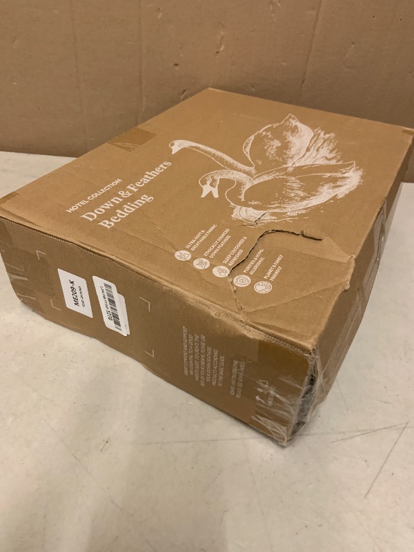 Photo 1 of APSMILE King Size Down Feather Fibers Comforter, All Seasons Duvet Insert with 100% Organic Cotton, Fluffy Fill-Power Medium Warm Hotel Comforter Insert, (106x90, Ivory White)