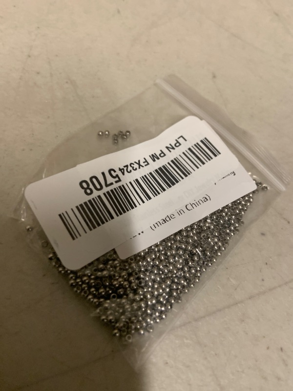 Photo 1 of [2MM/600PCS] Stainless Steel Beads Bulk Round Metal Spacer Beads Bulk for DIY Jewelry Making Necklace Bracelet