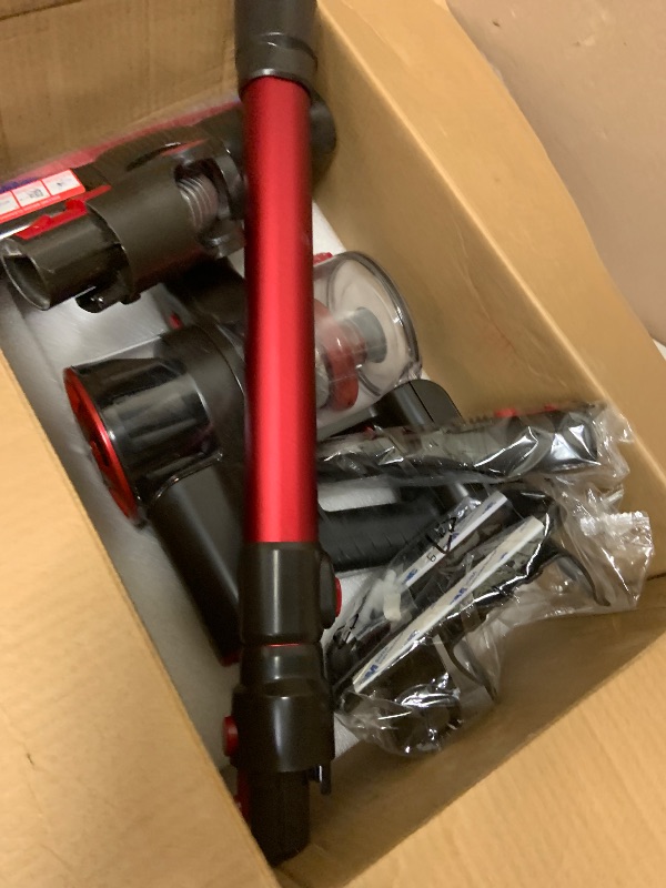 Photo 1 of Comvtu Cordless Vacuum Cleaner for Home, 80,000PRM Powerful 4 in 1 Lightweight Stick Vacuum with 2 Adjustable Suctions, Max 40 Mins Runtime, 2600mAh Rechargeable Vacuum Cleaners (Rave Red)