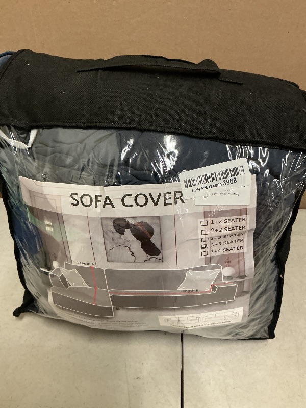 Photo 1 of ZNSAYOTX 2026 Soft Velvet Sectional Couch Covers, Luxury Plush Slipcovers with Elastic Bottom for L Shape Sectional Sofa, 2 Pcs Pet Friendly Protector (3 Seat Couch + 3 Seat Chaise, Navy Blue)