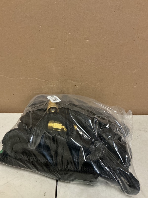 Photo 1 of 100FT Expandable Garden Hose - with 10-Function Spray Nozzle - Lightweight, Flexible, 3/4" Solid Brass Fittings-Black