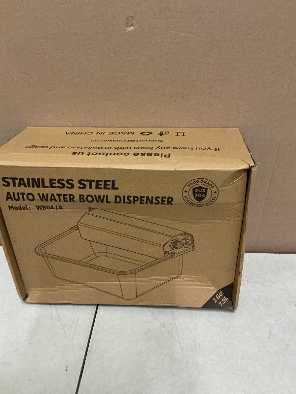 Photo 1 of Automatic Water Dispenser for Dogs 2 Gallons, 304 Stainless Steel Dog Water Bowl Dispenser for Farm Chicken Pets Indoor&Outdoor Dog Waterer Feeder Fit 3/4'' GHT Faucet Auto Filling Wide Drinking Area