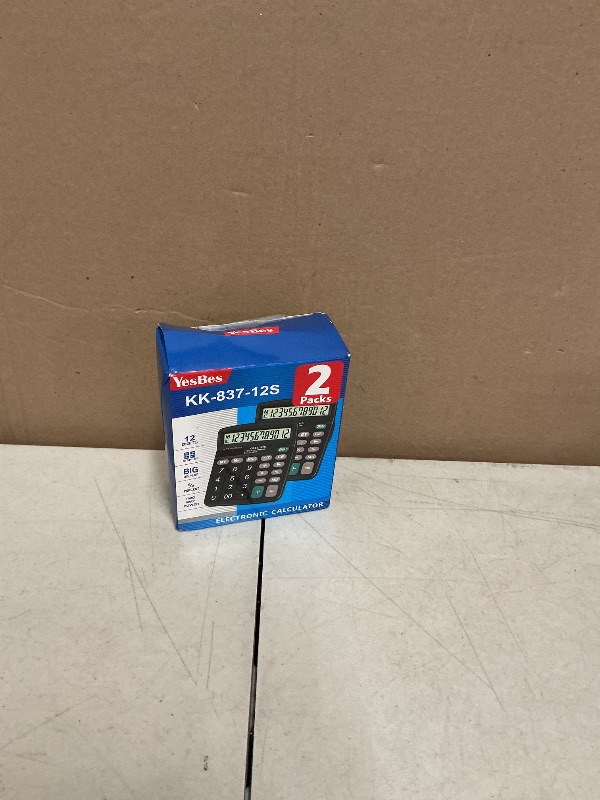 Photo 1 of 2 Pack Calculator Bulk, 12 Digits Calculators Desktop with Large LCD Display and Sensitive Butto, Solar and Battery Dual Power, Desk Calculator