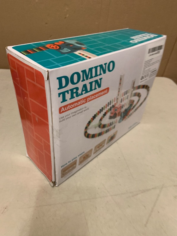 Photo 1 of 200 PCS Domino Train Toys Set, Automatic Dominos Building and Stacking Creative Game 4-8, Electric Dominoes Stem Montessori Toys for Kids Autistic Boys Girls 3 4 5 6 Year Old Easter Birthday Gifts