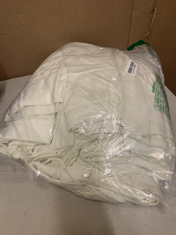 Photo 1 of 40 ft x 10 ft Wrinkle Free Ivory Backdrop Curtain for Wedding Parties, Polyester Ivory Photo Backdrop Drapes 8 Panels 5x10ft for Baby Shower Photoshoot Engagement Birthday Party Photography Background