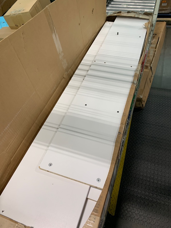 Photo 1 of +++HARDWARE IS MISSING+++Prepac 60" Contemporary Wall Mounted Coat Rack, Coat Hooks Wall Mount with 4 Shelves, Ideal for Hallway or Entryway Storage Solution, 11.5"D x 60"W x 16.5"H, White