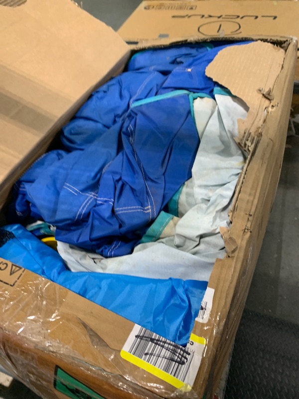 Photo 3 of WELLFUNTIME Inflatable Bounce House with Slide, Jumping Castle with Blower and Wave Pool, Basketball Rim, Long Tunnel