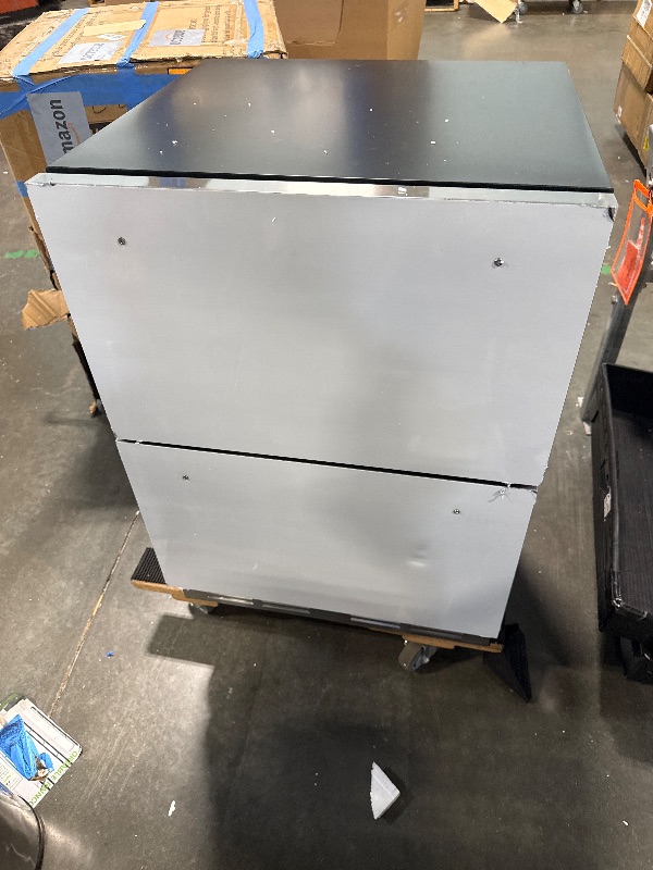 Photo 1 of **SMALL DENT ON THE BOTTOM DOOR** COWSAR Under Counter Double Drawer Refrigerator, 24 Inch Weather Proof Outdoor Beverage Fridge, Built-in Stainless Steel Beverage Cooler, 145 Cans for Kitchen & Commercial, Silver