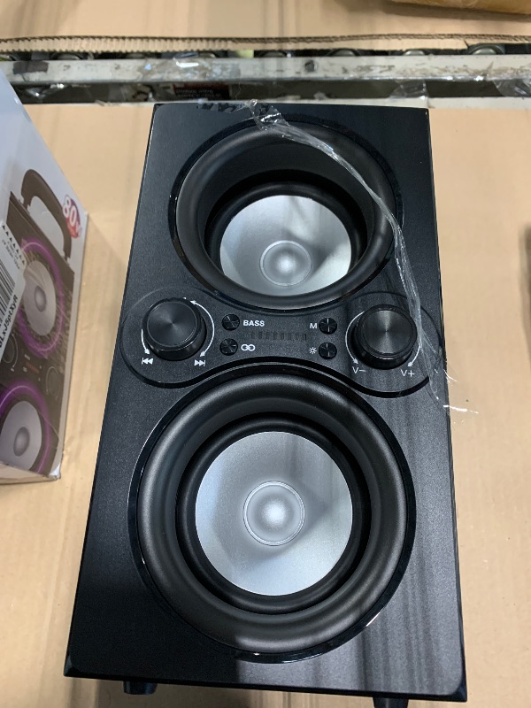 Photo 1 of *** NO USB CABLE / DAMAGE TO THE BOX *** TPyesss Bluetooth Speakers, 80W(Peak) Wireless TWS Portable Bluetooth Speaker, Beat-Driven Lights, 100dB Loud Stereo Speaker with BassUp, Speakers with Subwoofer for Outdoor, Party, Camping