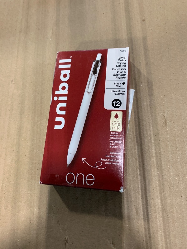 View 2 of *** 11 PACK *** Uniball One Gel Pen 12 Pack; 0.38mm Ultra Micro Black Pens; Gel Ink Pens | Office Supplies Sold by Uniball are Pens; Ballpoint Pen; Colored Pens; Gel Pens; Fine Point; Smooth Writing Pens