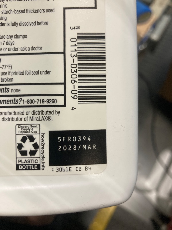 Photo 1 of ***exp date March 2028*** GoodSense Polyethylene Glycol 3350 Powder for Solution, Osmotic Laxative, Softens Stool, Relieves Occasional Constipation, 26.9 Ounce