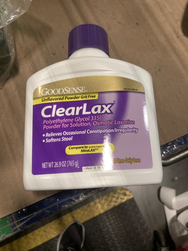 Photo 1 of ***exp date March 2028*** GoodSense Polyethylene Glycol 3350 Powder for Solution, Osmotic Laxative, Softens Stool, Relieves Occasional Constipation, 26.9 Ounce