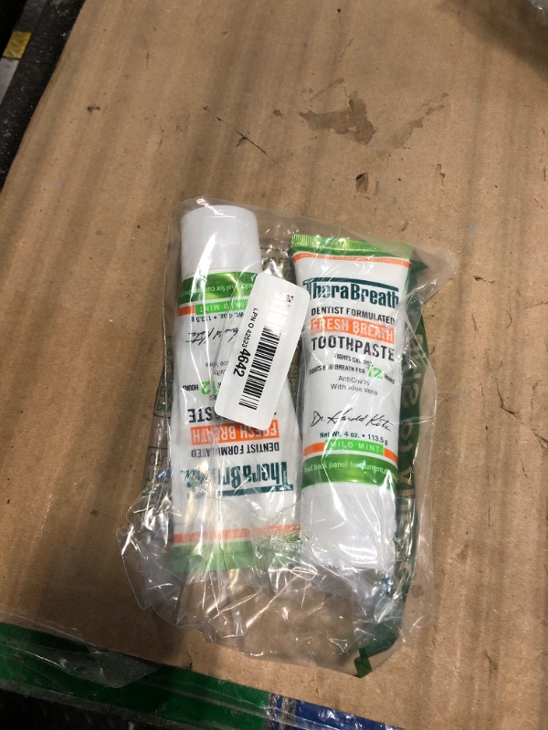 Photo 1 of ***used***TheraBreath Fresh Breath Dentist Formulated 12-Hour Toothpaste, Mild Mint, 4 Ounce (Pack of 2), Packaging may vary