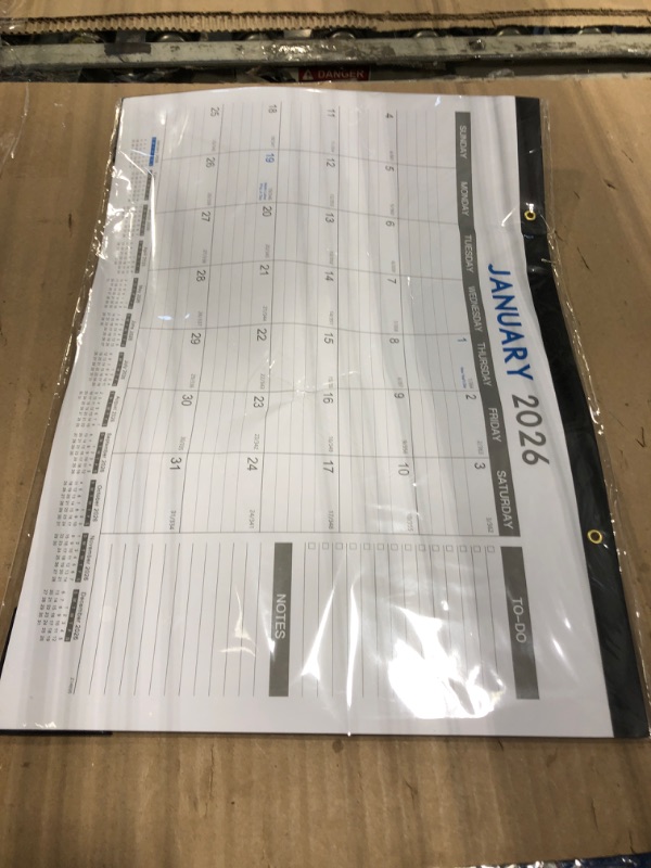 View 2 of 2026 Desk Calendar - Jan 2026 - Dec 2026, 12 Months Calendar Pad with Black Corner Protectors, 17" x 12", Large Ruled Blocks, Large Office Desk Top Calendar