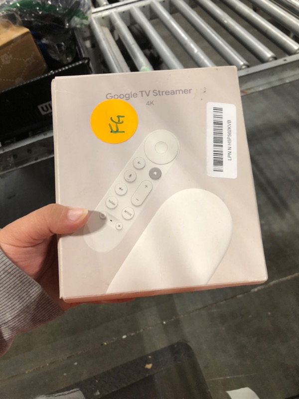 Photo 1 of ****MISSING CHARGER***Google TV Streamer 4K - Fast Streaming Entertainment on Your TV with Voice Search Remote - Watch Movies, Shows, Live TV, and Netflix in 4K HDR - Smart Home Control - 32 GB of Storage - Porcelain