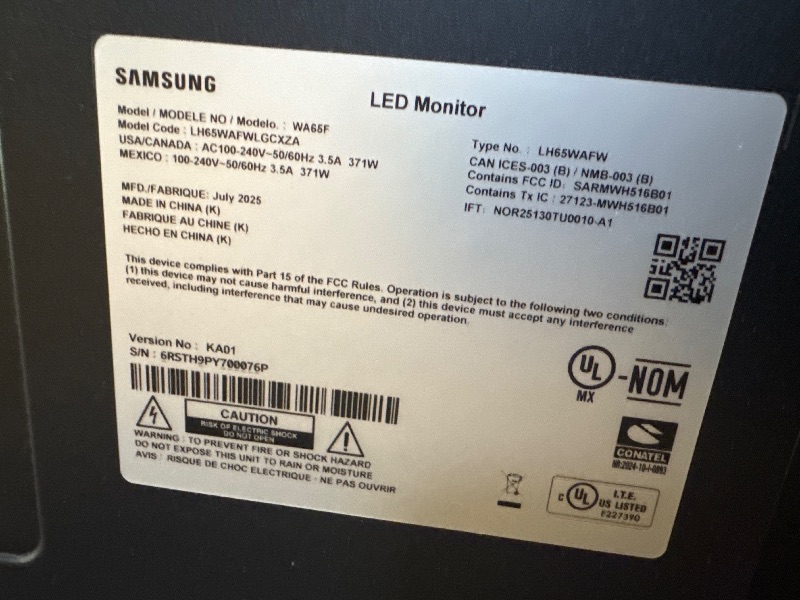 Photo 1 of ****** IT HAS NO CABLE******** SAMSUNG 65" Interactive Display Touch Screen Whiteboard WAF Series, Compatible with Android™ Devices, EDLA Certified, OPS Slot, Smart Wireless Sharing, LH65WAFWLGCXZA