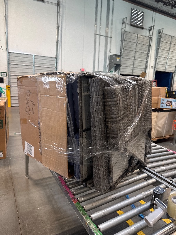 Photo 1 of SUNLEI 5pcs Patio Furniture Sets Conversation Set, Low Back All-Weather Rattan Sectional Sofa with Tea Table&Washable Couch Cushions, Outdoor Furniture Set (Silver Rattan)