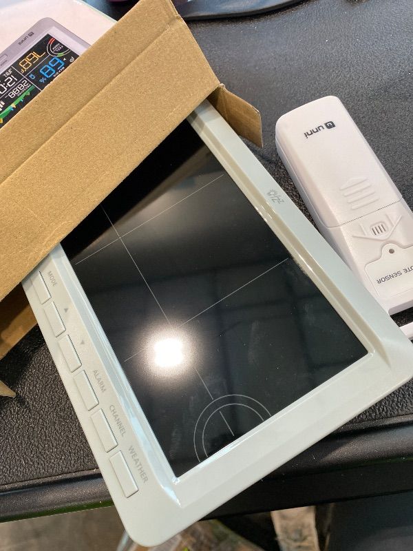 Photo 1 of **UNTESTED**
Weather Station Indoor Outdoor Thermometer Wireless, Home Atomic Clock with Large Constant Display, Inside Outside Temperature Humidity Monitor, Dew Heat Point, Barometer Grey