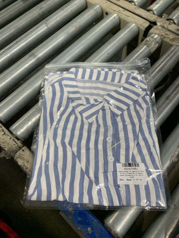 Photo 1 of ***Similar***
Avanova Women Striped Button Down Long Sleeve Shirt Blouse Casual Work Business Office Top Striped Blue X-Large