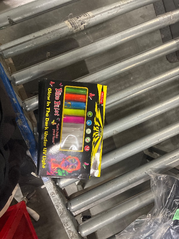 Photo 1 of ******* THERES MISSING PARTS ********12 PCS Glow Face Body Paint, Glow In The Dark Under UV Black Light Sticks Makeup Neon Face Painting Kits for Adult Halloween Festival Accessory Glow Party Supplies